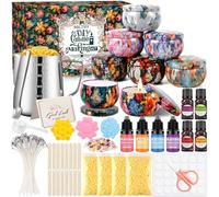 BBLTIFF Kit para Hacer Velas, Kit de Fabricación para Velas, Kit Velas Aromaticas Fabricacion, Incluye 480g Cera de Soja, 8 Latas de Velas, 4 Colores, 4 Aromas, 30 Mechas ¡y Mucho Más