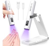 BBLTIFF Lampara Uñas Semipermanentes, Mini Lampara UV Led Uñas Con Soporte Plegable y Cable de Carga USB, Lampara Manicura, USB Secador de Uñas Portátil, Recargable & Dos Modos de Temporizador