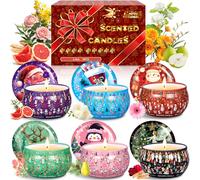 BBLTIFF Velas Aromáticas, 6 Piezas Velas Aromaticas para Regalo, Velas Perfumadas de Navidad Juego de Regalo, Velas Perfumadas para Navidad, Cumpleaños, Día de San Valentín, Día de La Madre