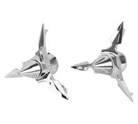 BBMZSM Motorcycle Chrome Black Skull Spun Blade Axle Caps Cover Front Nut Covers Compatible with H&Arley Sportster Dyna Softail V-Rod Custom .D30