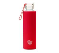 Bbo Irisana Botella de vidrio de borosilicato con Funda de silicona, Rojo, 550 ml