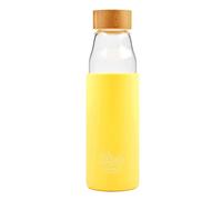 Bbo Irisana BOTELLA DE VIDRIO DE BOROSILICATO CON TAPÓN DE BAMBÚ Y FUNDA DE SILICONA