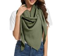 Bbonlinedress Bufanda de algodón para mujer, pañuelo de cuello elegante, pañuelo triangular, pañuelo multifunción, toalla de muselina, 200 x 140 x 140 cm, verde militar, Talla única