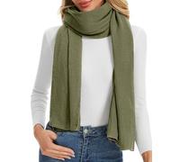 Bbonlinedress Bufanda de algodón para mujer, pañuelo elegante, estola para el hombro, pañuelo multifunción, toalla de muselina, 190 x 65 cm, verde militar, Talla única