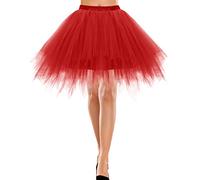 Bbonlinedress Faldas Tul Mujer Enaguas Cortas Tutus Ballet Mini para Vestidos Red XL