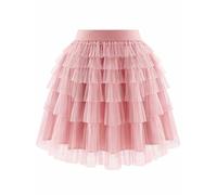 Bbonlinedress Tutu Falda de Tul Enagua para Cosplay Carnaval Disfraces Falda Ballet Corta de Baile Tul Falda de Pastel de Malla para Mujeres Adultas Blush S