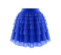 Bbonlinedress Tutu Falda de Tul Enagua para Cosplay Carnaval Disfraces Falda Ballet Corta de Baile Tul Falda de Pastel de Malla para Mujeres Adultas Royal Blue S