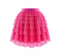 Bbonlinedress Tutu Falda de Tul Enagua para Cosplay Carnaval Disfraces Falda Ballet Corta de Baile Tul Falda de Pastel de Malla para Mujeres Adultas Fuchsia S