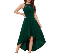 Bbonlinedress Vestido de cóctel para mujer, formal, para fiesta de noche, boda, invitada, dama de honor, Hi-lo verde oscuro, M