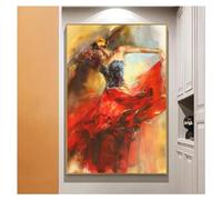 BBOVOBB Arte de la pared para sala de estar Vintage español flamenco belleza bailarina lienzo pintura arte de la pared cuadro decoración moderna 60x80cm (24x31in) sin marco