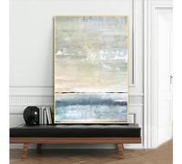 BBOVOBB Gran pintura mural sobre lienzo vertical abstracto Art Deco sala de estar decoración de la pared pinturas azules decoración de la pared 80x120cm (31x47in) sin marco