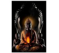 BBOVOBB Impresiones en lienzo del arte de la pared del Dios Buda moderno, pinturas en la pared, cuadros, carteles de budismo, decoración de la pared de la sala de estar 60x90cm (24x35in) Sin marco