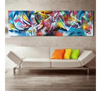 BBOVOBB Pintura larga grande, pinturas artísticas, cuadro abstracto, pintura en lienzo, impresión moderna, cuadro decorativo para decoración de sala de estar, 60x180cm (23,6x70,8 pulgadas) sin marco