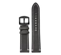 BBPLWEEA Correa De Cuero Genuino Retro Hecha A Mano Piel De Caballo Loco Correa De Reloj De Cuero De Vaca 18mm 20mm 22mm 24mm Correa De Reloj For Hombre(Gray-black buckle,18mm)