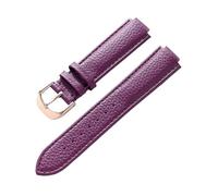 BBPLWEEA YingYou Adecuado Compatible Con Cartier Correa De Globo Azul Cuero De Grano De Lichi Cuero Suave Pulsera Convexa De 12 Mm Accesorios For Hombres Y Mujeres(Purple rose buckle,22X12mm)