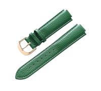 BBPLWEEA YingYou Adecuado Compatible Con Cartier Correa De Globo Azul Cuero De Grano De Lichi Cuero Suave Pulsera Convexa De 12 Mm Accesorios For Hombres Y Mujeres(Green gold buckle,18X11mm)