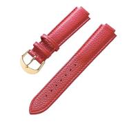 BBPLWEEA YingYou Adecuado Compatible Con Cartier Correa De Globo Azul Cuero De Grano De Lichi Cuero Suave Pulsera Convexa De 12 Mm Accesorios For Hombres Y Mujeres(Red gold buckle,20X12mm)