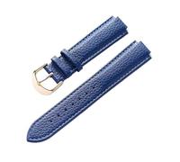 BBPLWEEA YingYou Adecuado Compatible Con Cartier Correa De Globo Azul Cuero De Grano De Lichi Cuero Suave Pulsera Convexa De 12 Mm Accesorios For Hombres Y Mujeres(Blue gold buckle,14X8mm)