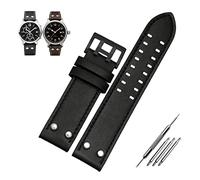 BBPLWEEA YingYou Banda de Reloj de Cuero Genuino de 20 mm 22 mm Compatible con el Reloj de Campo de Hamilton Khaki H760250 H77616533 Reloj de Reloj de Reloj Banda de Correa Hebilla(Black Black_20mm)
