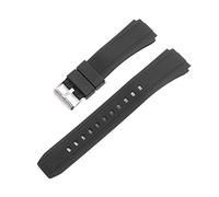 BBPLWEEA YingYou Calidad de goma de silicona negra de calidad Compatible With LA SERIE DE EDIFICE EF-552 WheamBands Man Watch Pulsera Buckle de despliegue inoxidable 25 * 20mm(Black Pin Buckle)