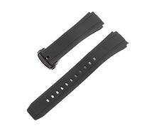BBPLWEEA YingYou Calidad de goma de silicona negra de calidad Compatible With LA SERIE DE EDIFICE EF-552 WheamBands Man Watch Pulsera Buckle de despliegue inoxidable 25 * 20mm(Black Black buckle)
