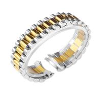 BBPLWEEA YingYou Correa de accesorios de reloj de acero inoxidable macizo compatible con Rolex DATEJUST DAY-DATE OYSTERPERTUAL DATE Correa de reloj 17 mm 20 mm 21 mm(Silver Gold 3,20mm no logo)
