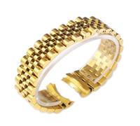 BBPLWEEA YingYou Correa de accesorios de reloj de acero inoxidable macizo compatible con Rolex DATEJUST DAY-DATE OYSTERPERTUAL DATE Correa de reloj 17 mm 20 mm 21 mm(Gold 5,20mm no logo)