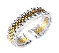 BBPLWEEA YingYou Correa de accesorios de reloj de acero inoxidable macizo compatible con Rolex DATEJUST DAY-DATE OYSTERPERTUAL DATE Correa de reloj 17 mm 20 mm 21 mm(Silver Gold 5,21mm no logo)
