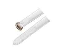BBPLWEEA YingYou Correa De Cuero De Grano De Litchi Cuero Suave For Hombres Y Mujeres Compatible Con Cartier Tank Solo Correa Hebilla Plegable Accesorios For Correas De Reloj(White Gold Buckle,14mm)