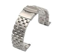 BBPLWEEA YingYou Correa De Reloj Acero Inoxidable Sólido Calidad, Con Interfaz Plana, 18 Mm, 20, 22, 24 Y 26, Herramientas(Silver-Screw,24mm)