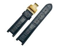 BBPLWEEA YingYou Correa De Reloj De Cuero Genuino Compatible Con Pulsera GC 22 * 13mm 20 * 11mm Correa Con Muescas Con Hebilla De Mariposa De Acero Inoxidable(Blue gold,20-11mm)