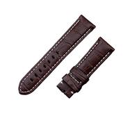 BBPLWEEA YingYou Correa De Reloj De Cuero Italiano De 22mm, 24mm, 26mm, Compatible Con Correa De Reloj Panerai Con Hebilla Tang PAM441/111/386, Accesorios(Brown White Line,24MM PAM_ROSE BUCKLE)