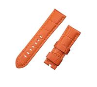 BBPLWEEA YingYou Correa De Reloj De Cuero Italiano De 22mm, 24mm, 26mm, Compatible Con Correa De Reloj Panerai Con Hebilla Tang PAM441/111/386, Accesorios(Orange,26MM PAM_ROSE BUCKLE)