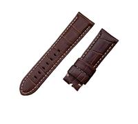 BBPLWEEA YingYou Correa De Reloj De Cuero Italiano De 22mm, 24mm, 26mm, Compatible Con Correa De Reloj Panerai Con Hebilla Tang PAM441/111/386, Accesorios(Brown Beige Line,26MM PAM_ROSE BUCKLE)