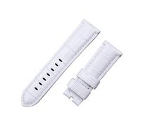 BBPLWEEA YingYou Correa De Reloj De Cuero Italiano De 22mm, 24mm, 26mm, Compatible Con Correa De Reloj Panerai Con Hebilla Tang PAM441/111/386, Accesorios(White,24MM PAM_ROSE BUCKLE)