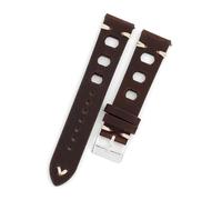 BBPLWEEA YingYou Correa De Reloj De Cuero Retro Crazy Horse De 18 Mm, 19 Mm, 20 Mm, 21 Mm Y 22 Mm Con Tres Agujeros Y Liberación Rápida For Hombre.(Coffee,21mm)