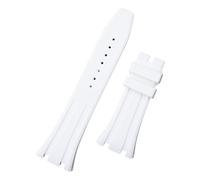 BBPLWEEA YingYou Correa De Reloj De Goma De Silicona Suave De 26 Mm Compatible Con Ganchos AP Strap 15400/15500/26331(White,GOLD HOOKS_SR BUCKLE)