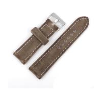 BBPLWEEA YingYou Correa De Reloj De Lona De Cera Húmeda Retro, 24mm, Negro, Gris, Azul, Verde, Marrón, Color Vaquero, Correa De Cuero Genuino Gruesa(Gray,24mm-22mm)