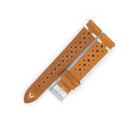 BBPLWEEA YingYou Correa De Reloj Retro De Cuero Crazy Horse 17mm 18mm 19mm 21mm Cuero Genuino Poroso Transpirable Costura A Mano Reemplazo De Correa De Reloj(Brown,20mm)