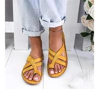 BBPM Mujeres Cómodas Sandalias Corrector De Juanetes Ortopédico para Mujeres Zapatos Ortopédicos de Corrección de pie de Dedo Gordo Corrector de Juanetes Ortopédico,Amarillo,EU39/US7.5