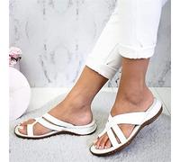 BBPM Sandalias Cómodas para Mujeres, Corrector de Juanetes Ortopédico, Zapatos de Corrección de Pie de Dedo Gordo, Blanco, EU38/US7