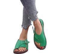 BBPM Sandalias de Mujer para Juanetes Ortopédicos de Verano Zuecos Casuales Zapatillas Planas Plataforma Punta Abierta Corrección de Pies Playa Roma Zapatos de Cuña,Verde,EU39/US7.5