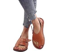BBPM Sandalias de Mujer para Juanetes Ortopédicos de Verano Zuecos Casuales Zapatillas Planas Plataforma Punta Abierta Corrección de Pies Playa Roma Zapatos de Cuña,Marrón,EU41/US9