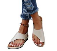 BBPM Sandalias ortopédicas correctoras de juanetes para Mujer, corrección de Dedo Gordo del pie, Zapatos de Cuero PU, cómodas Sandalias Informales de Verano,Oro,EU41/US9