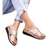 BBPM Sandalias para Mujer Verano Sandalias de corrección de Huesos del Dedo Gordo del pie Sandalias correctoras de juanetes Sandalias ortopédicas,Oro,EU40/US8
