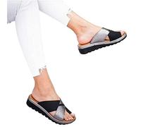 BBPM Sandalias para Mujer Verano Sandalias de corrección de Huesos del Dedo Gordo del pie Sandalias correctoras de juanetes Sandalias ortopédicas,Negro,EU37/US6