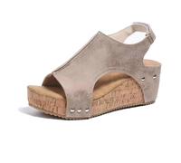 BBPM Zapatos ortopédicos para mujer chanclas para el tiempo libre, piel ancha, zapatos de playa sandalias de playa para mujer, sandalias bohemias para verano,Gris,EU40/US8