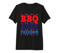 BBQ Beer Freedom Funny 4th of July Indepedence Day Patriotic Camiseta Premium