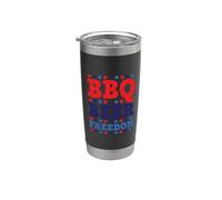 BBQ Beer Freedom Funny 4th Of July Indepedence Day Patriotic Vaso térmico de acero inoxidable de doble pared