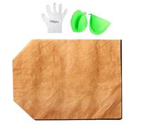 BBQ Blanket for Resting Meat, Reusable Insulated Brisket Wrap with Zipper for Outdoor Cooking, Grill Accessories Kit Includes Heat Gloves and Meat Handling Clips, 21.26x15.75 inches